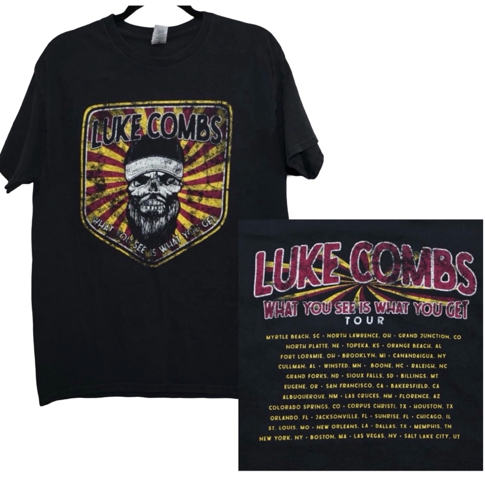 Luke Combs What You See is What You Get Tour 2021 Tour Graphic Tee Large